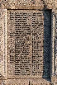 War Memorial detail showing James Halliday.